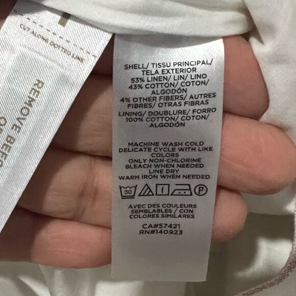 New! LOFT Petite Off White Striped A-Line Short Linen Blend Women’s Skirt SZ 0P - Picture 11 of 12